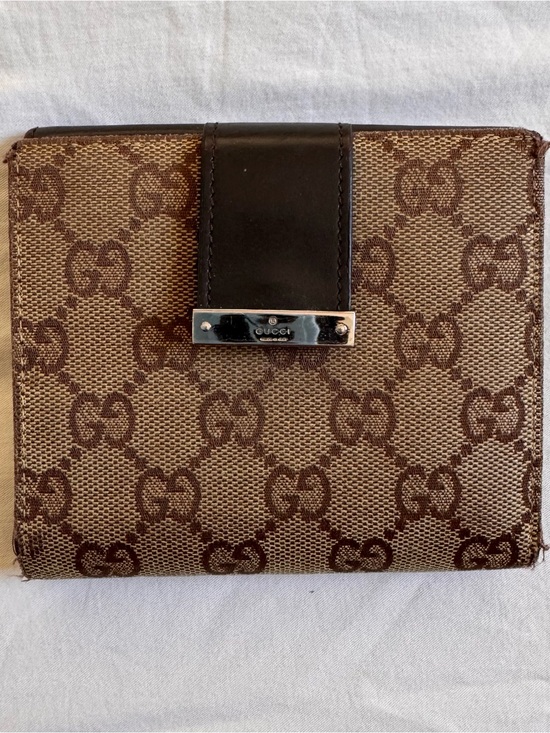Gucci Handbags - Vintage Gucci monogram brown wallet with leather trim